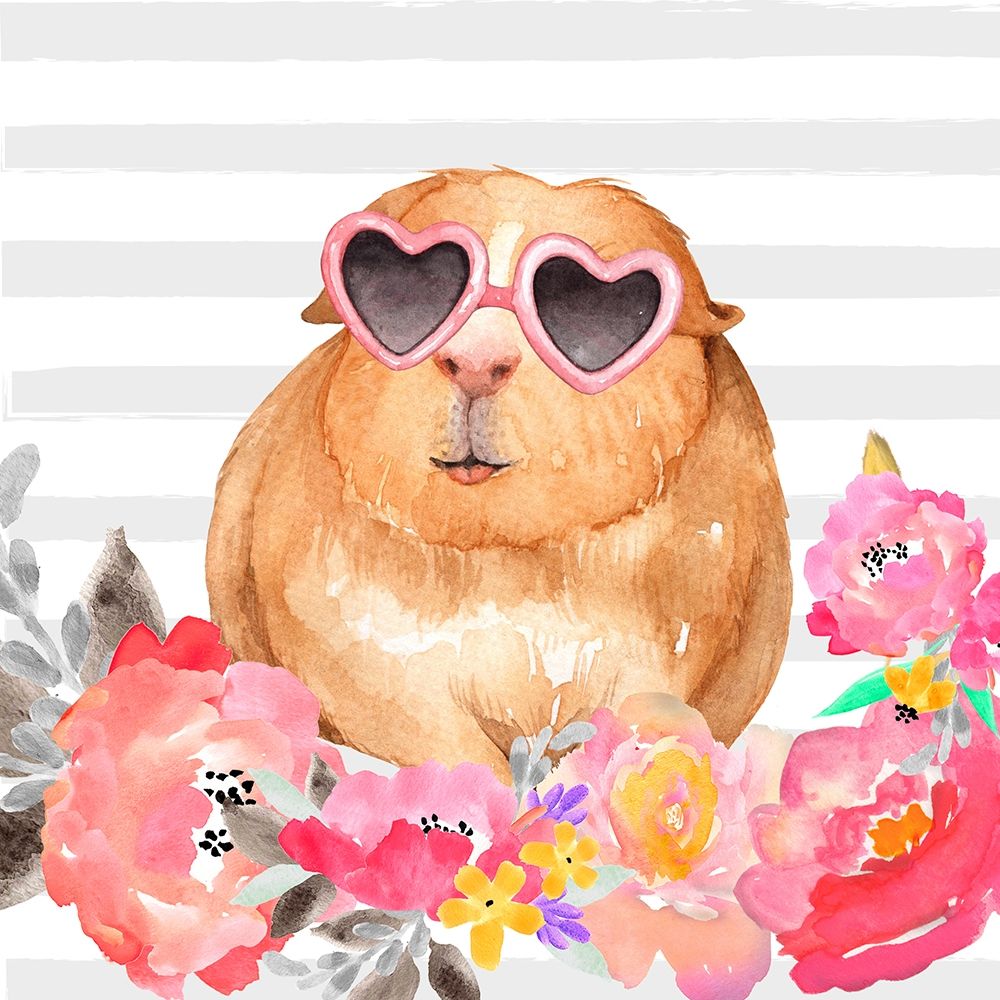 GUINEA PIG WITH GLASSES art print by Atelier B Art Studio for $57.95 CAD