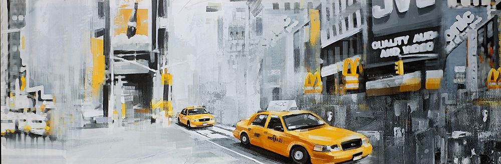 NEW-YORK CITY WITH TAXIS art print by Atelier B Art Studio for $57.95 CAD