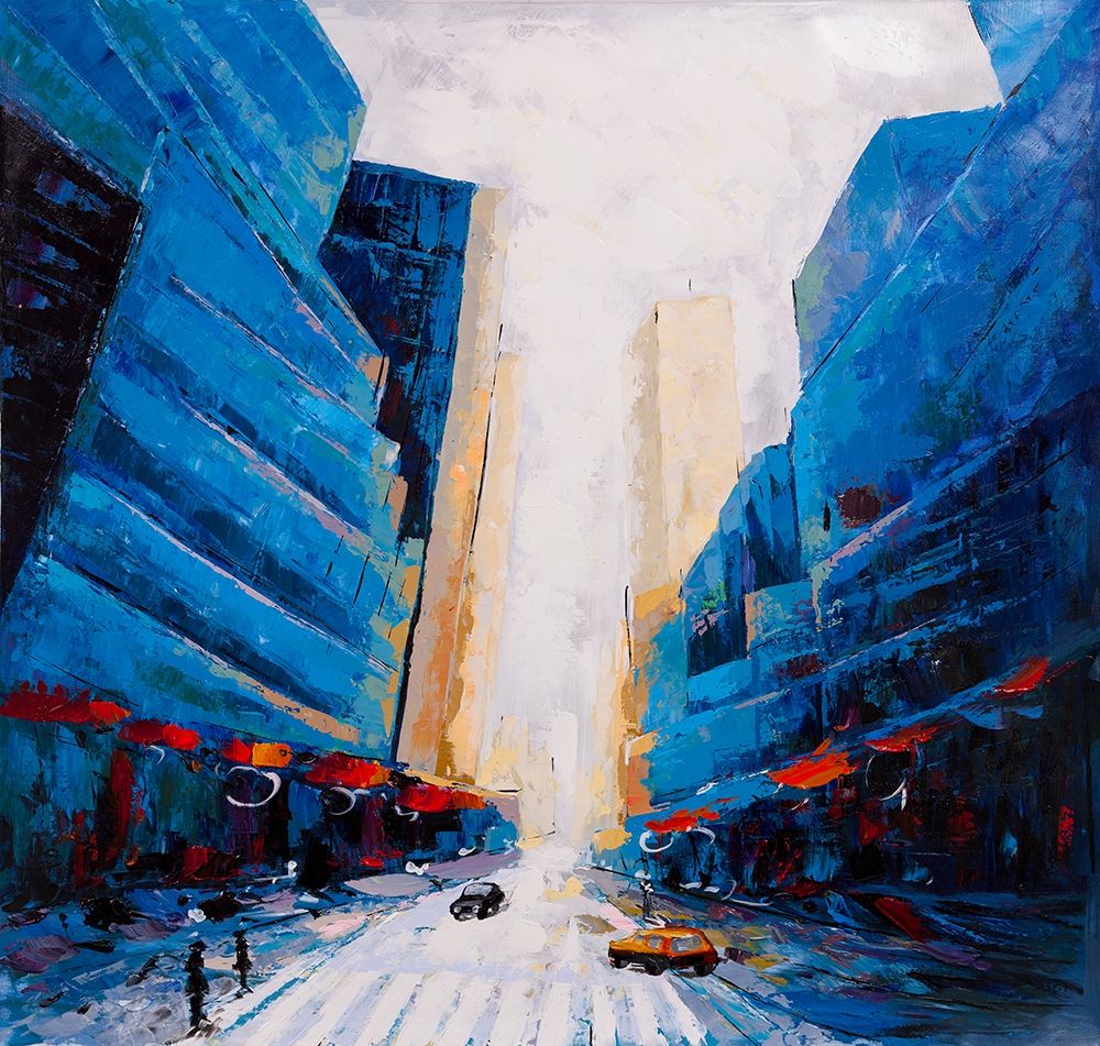 BLUE CITY STREET art print by Atelier B Art Studio for $57.95 CAD