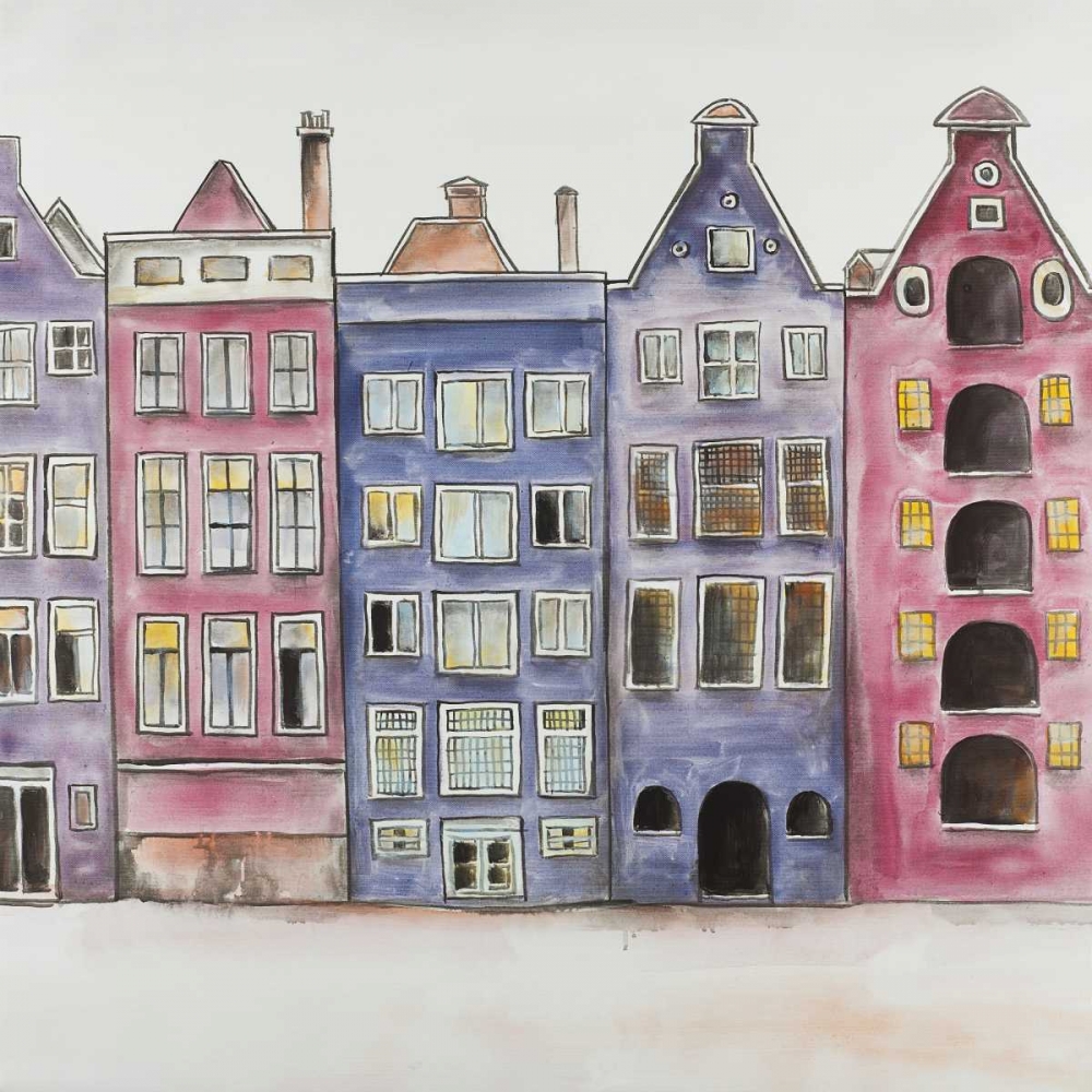 Old Historic Houses Amsterdam art print by Atelier B Art Studio for $57.95 CAD