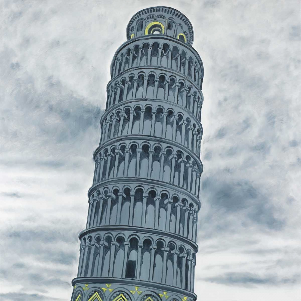 Outline of Tower of Pisa in Italy art print by Atelier B Art Studio for $57.95 CAD