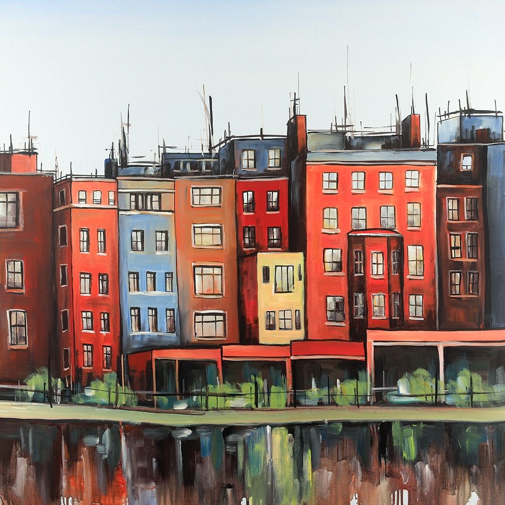 Boston Fall Colors Buildings art print by Atelier B Art Studio for $57.95 CAD