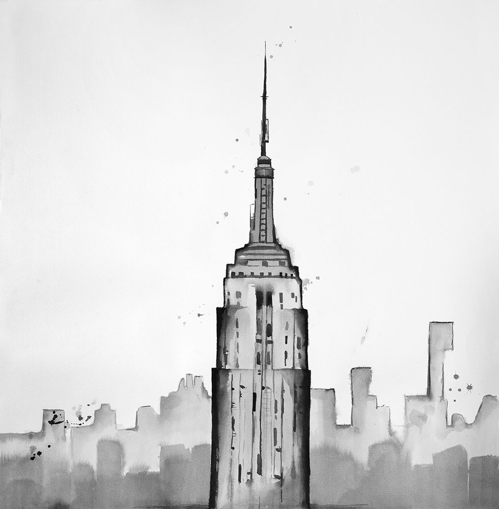 Grayscale Empire State Building art print by Atelier B Art Studio for $57.95 CAD