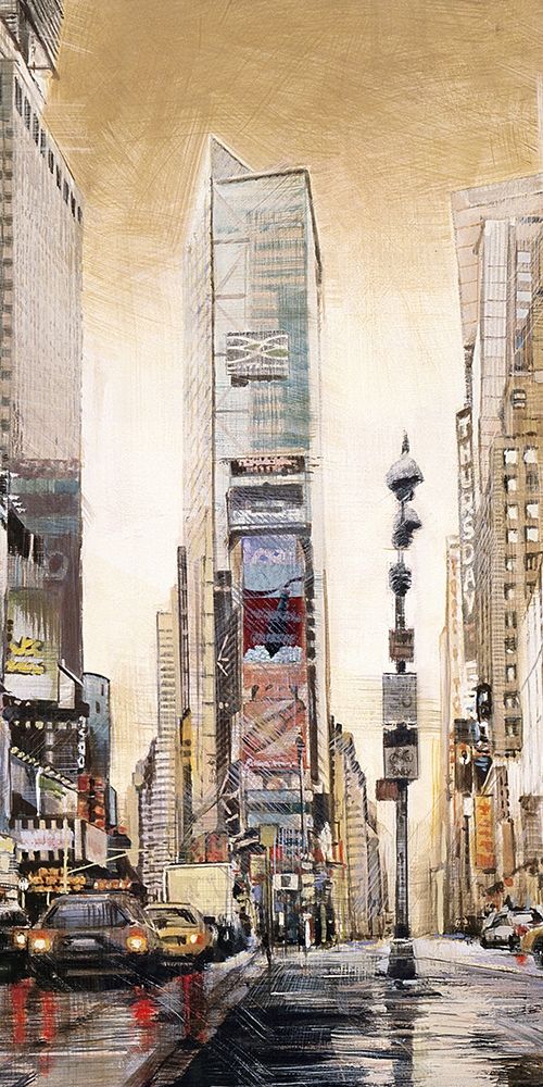 TIMES SQUARE WITH SKYSCRAPERS art print by Atelier B Art Studio for $57.95 CAD