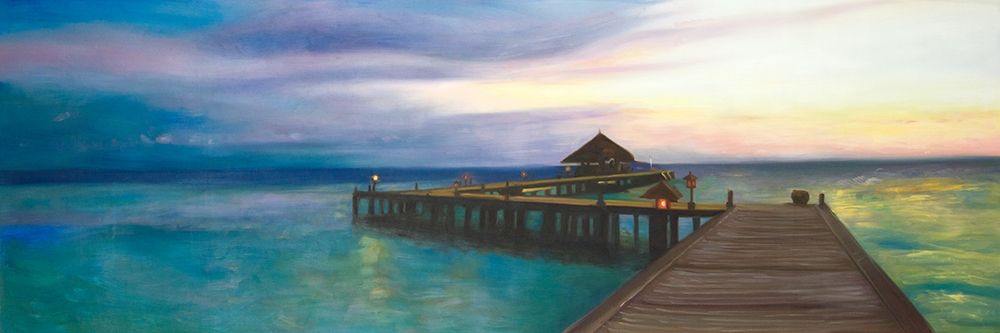 BOARDWALK WITH SUNSET art print by Atelier B Art Studio for $57.95 CAD