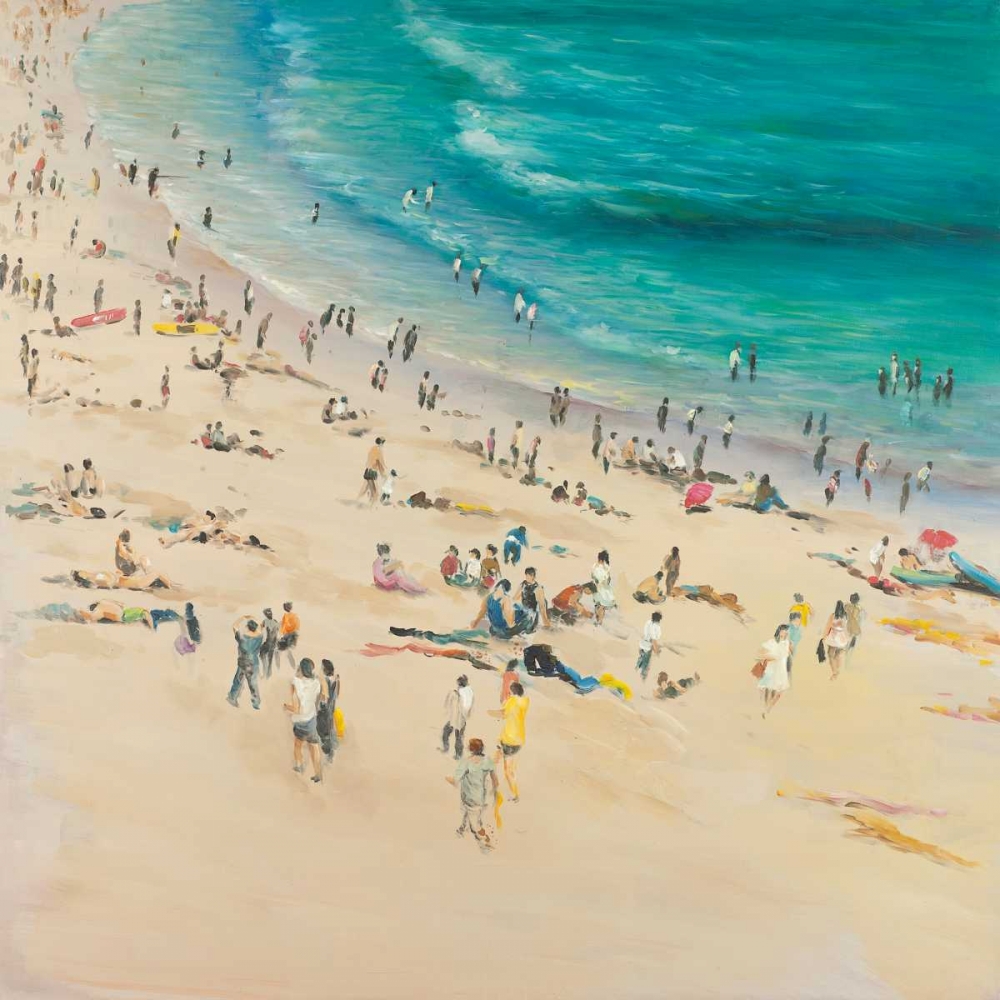Summer Crowds at the Beach art print by Atelier B Art Studio for $57.95 CAD