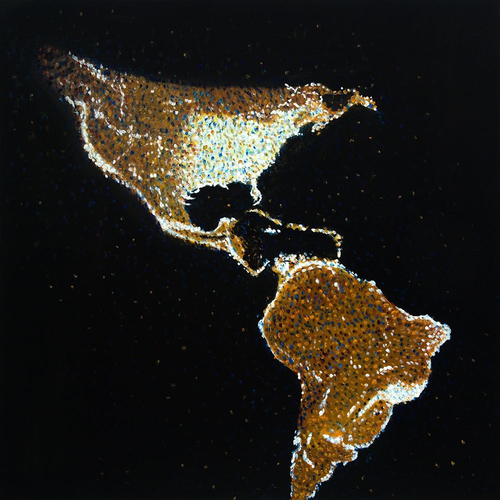 AMERICAN CONTINENT AT NIGHT art print by Atelier B Art Studio for $57.95 CAD