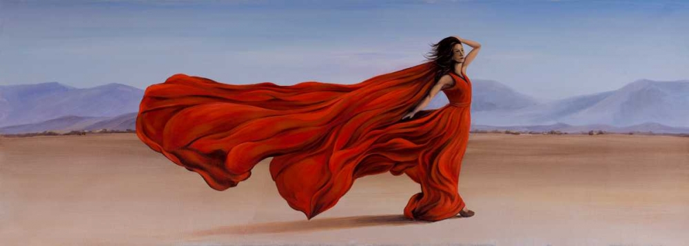 Woman Red Dress in the Desert art print by Atelier B Art Studio for $57.95 CAD