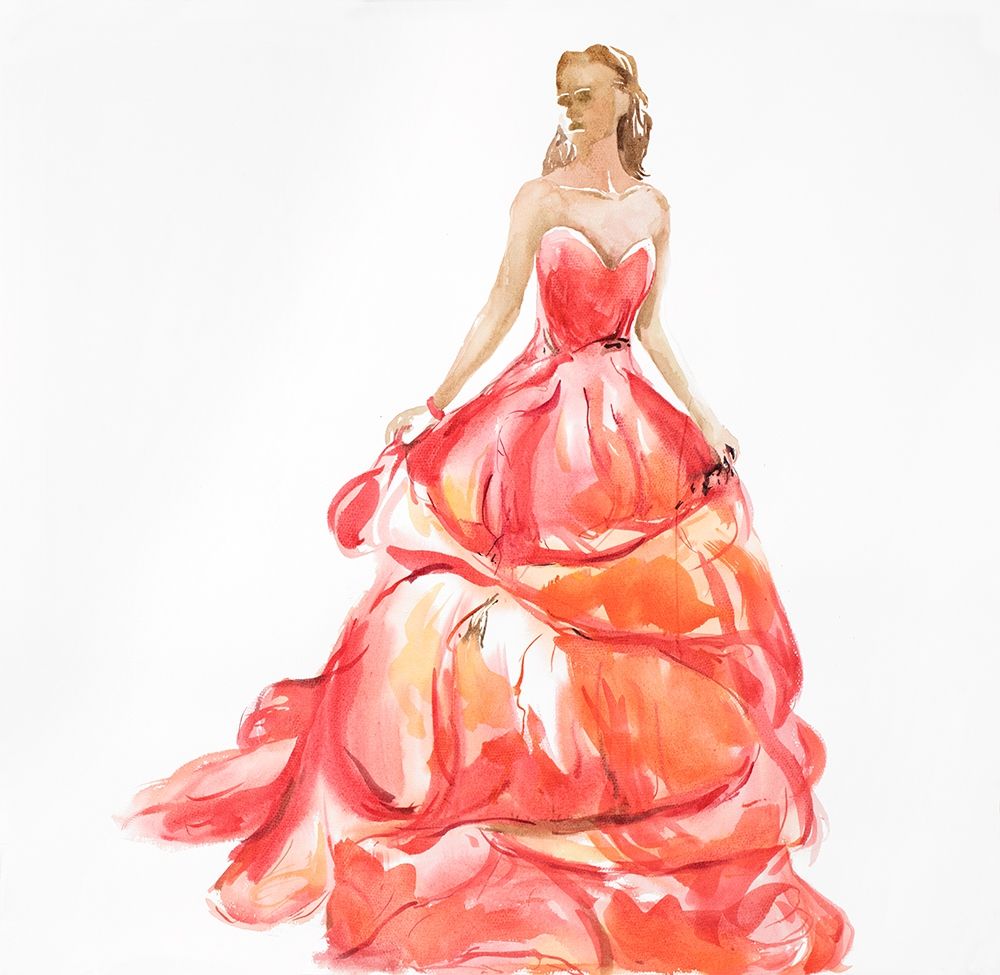 BEAUTIFUL RED PROM DRESS art print by Atelier B Art Studio for $57.95 CAD