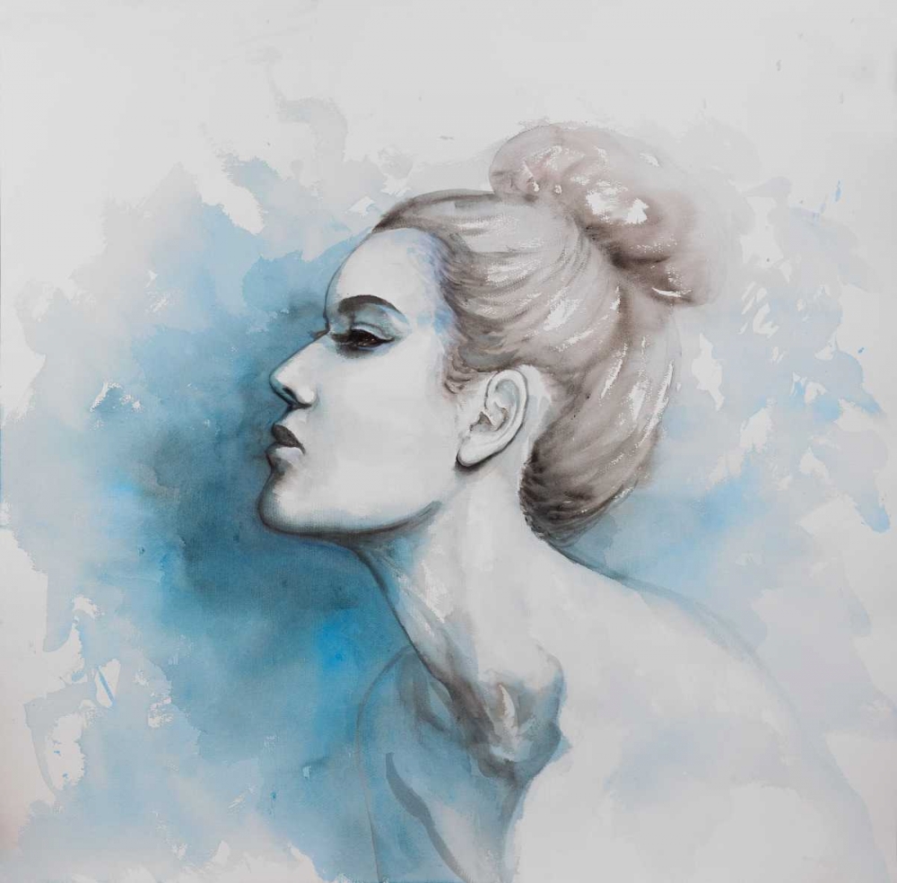 Watercolor Abstract Girl Profile View art print by Atelier B Art Studio for $57.95 CAD