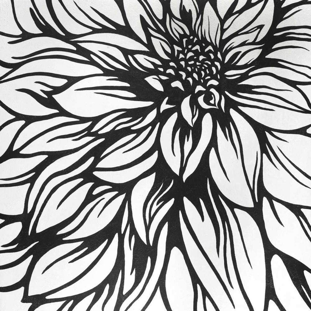 Dahlia Flower Outline Style art print by Atelier B Art Studio for $57.95 CAD