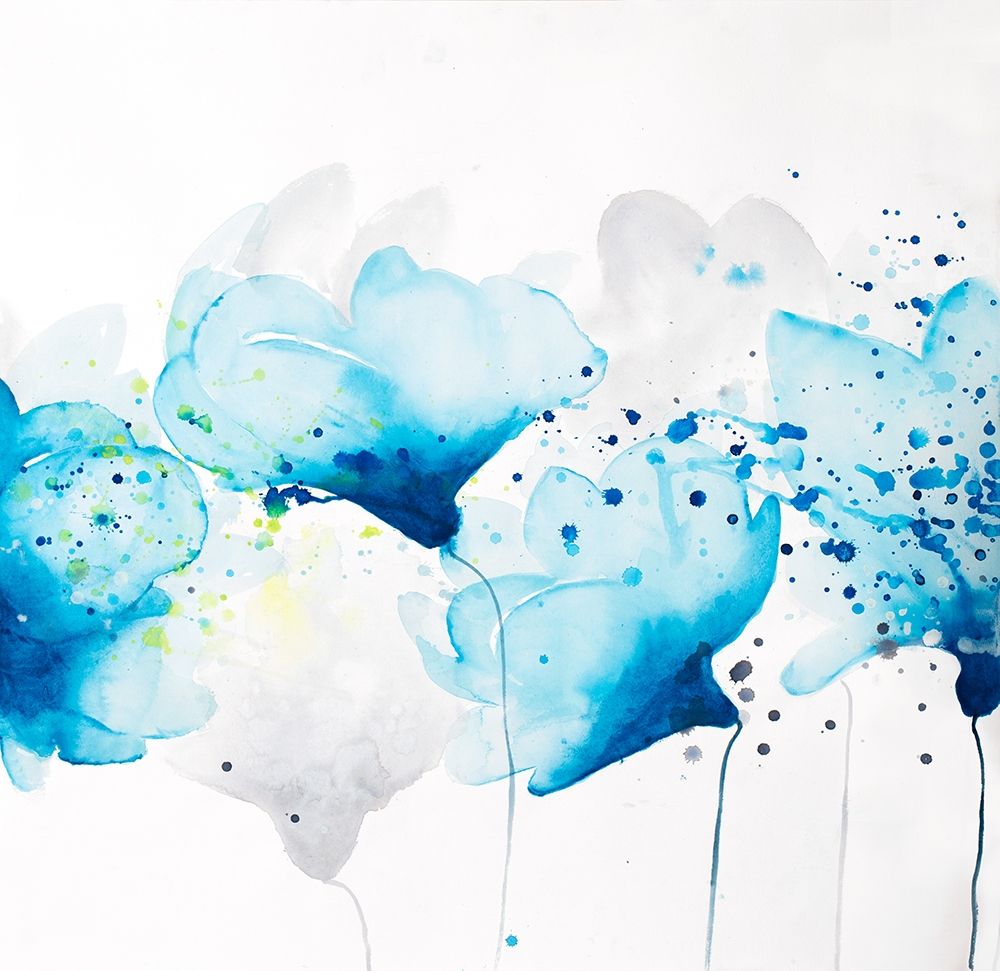 WATERCOLOR PAINT SPLASH FLOWERS art print by Atelier B Art Studio for $57.95 CAD