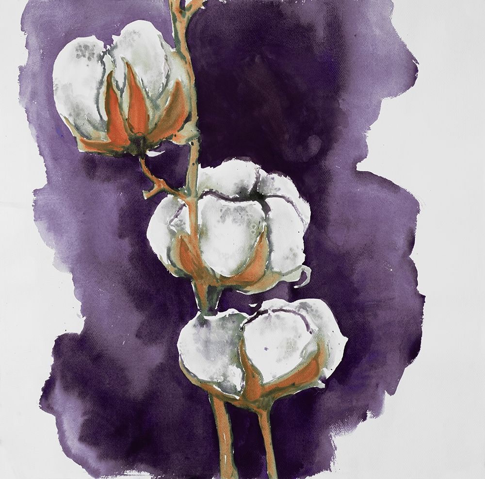 Watercolor purple cotton flowers art print by Atelier B Art Studio for $57.95 CAD