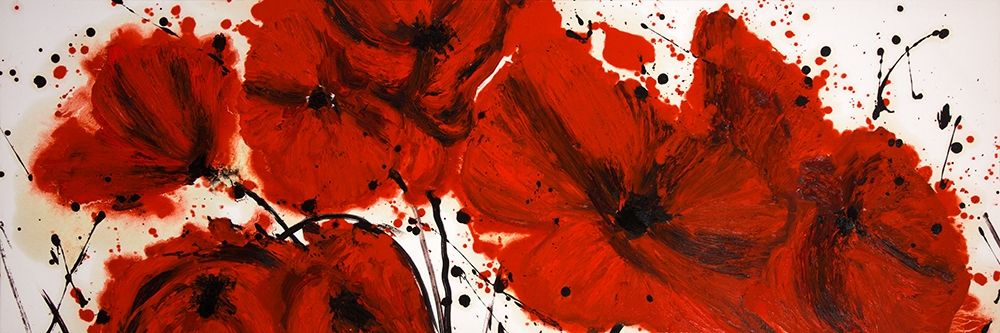 ABSTRACT RED FLOWERS FIELD art print by Atelier B Art Studio for $57.95 CAD