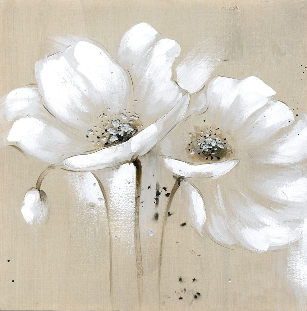 White abstract wild flowers art print by Atelier B Art Studio for $57.95 CAD