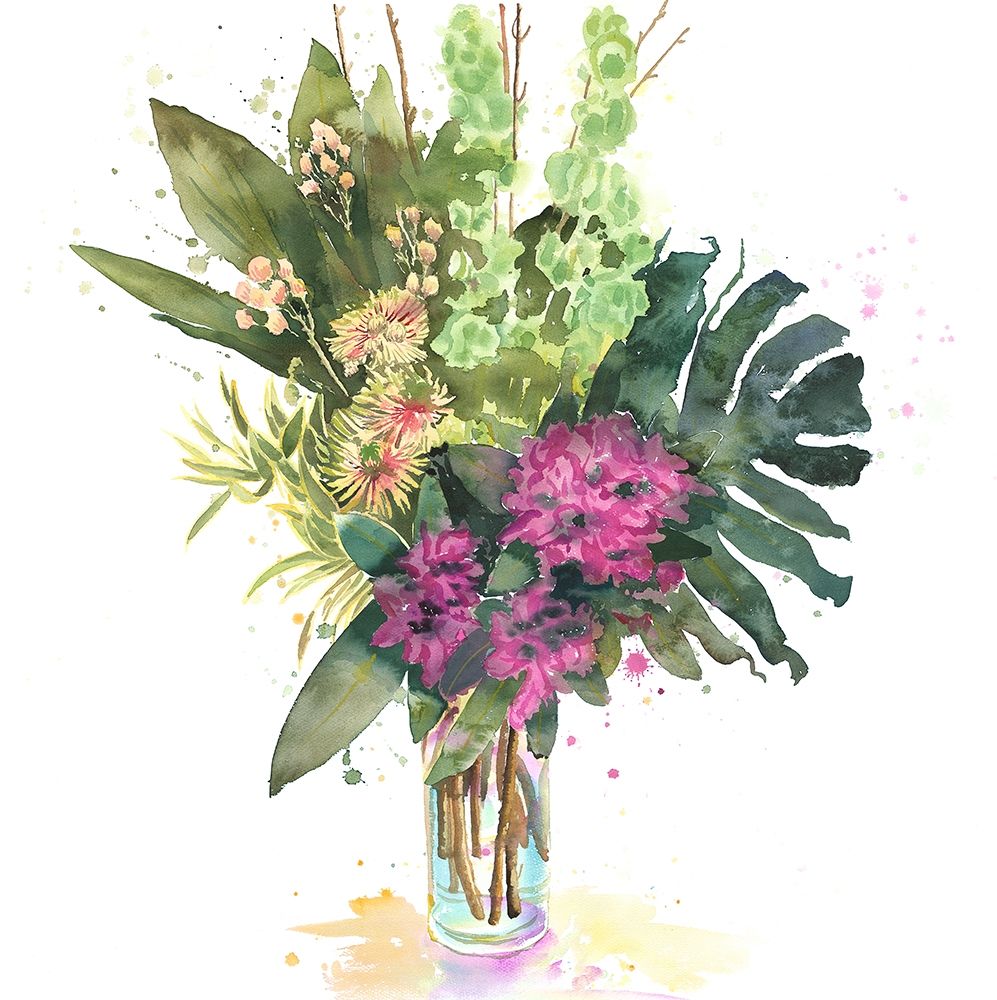 TROPICAL FLOWER ASSEMBLAGE art print by Atelier B Art Studio for $57.95 CAD