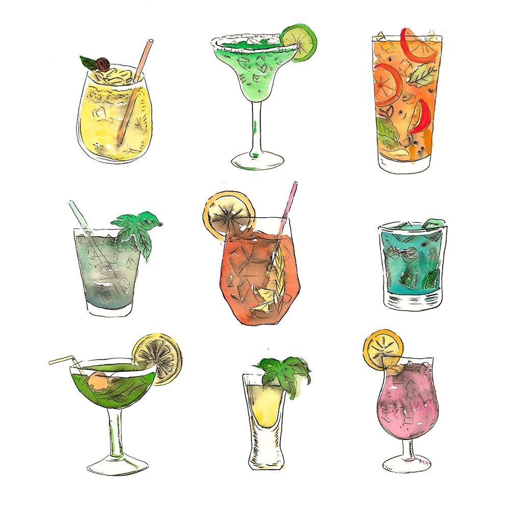 COLORFUL COCKTAILS art print by Atelier B Art Studio for $57.95 CAD