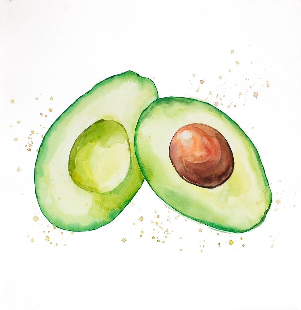 Watercolor Open Avocado art print by Atelier B Art Studio for $57.95 CAD