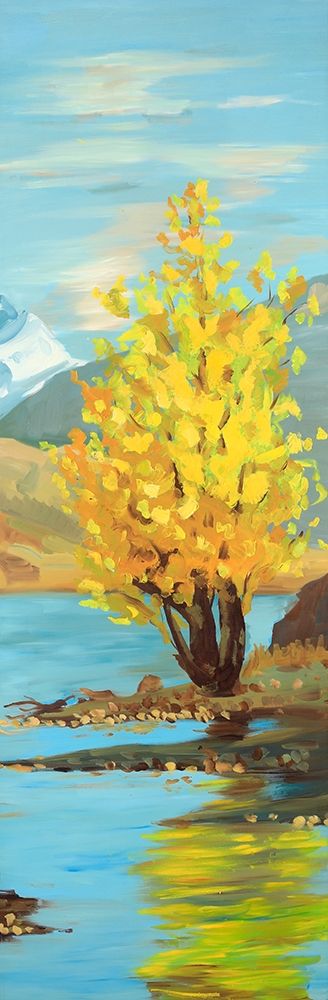 Lake Landscape with a Tree and Reflection art print by Atelier B Art Studio for $57.95 CAD
