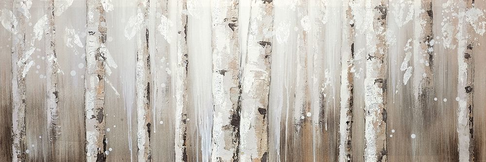 WHITE BIRCHES ON GRAY BACKGROUND art print by Atelier B Art Studio for $57.95 CAD