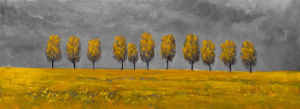 YELLOW TREES IN A FIELD art print by Atelier B Art Studio for $57.95 CAD
