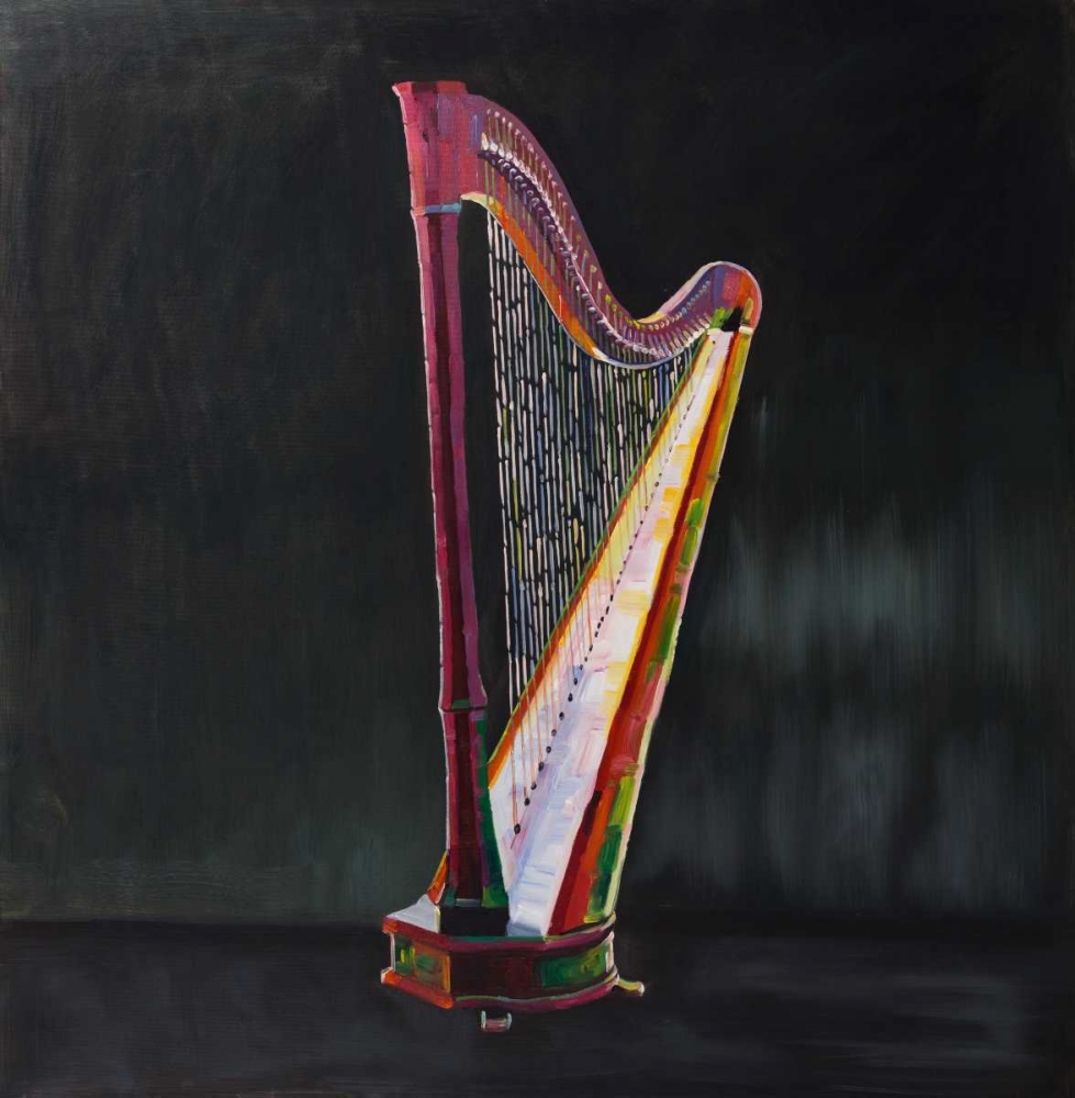 Colorful Realistic Harp art print by Atelier B Art Studio for $57.95 CAD