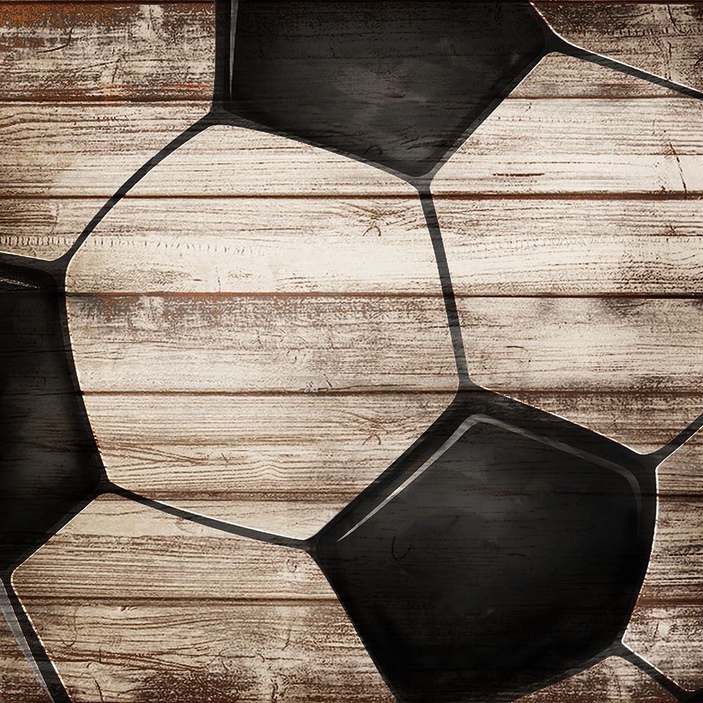 SOCCER BALL ON WOOD art print by Atelier B Art Studio for $57.95 CAD