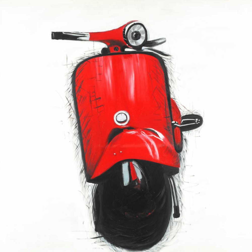 Red Italian Scooter art print by Atelier B Art Studio for $57.95 CAD