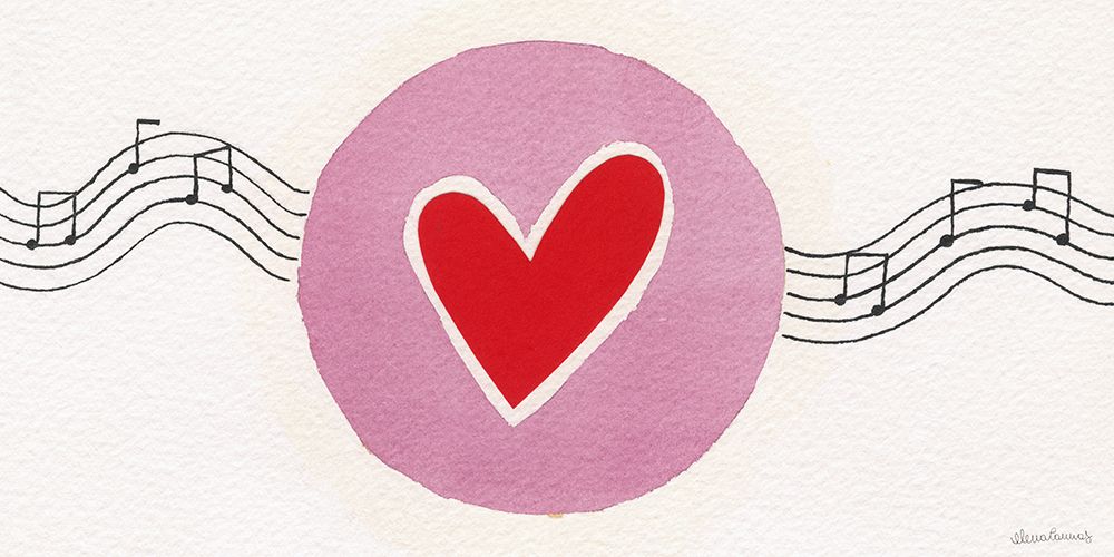 Read Heart on Music Pentagram art print by Elena Cannas for $57.95 CAD