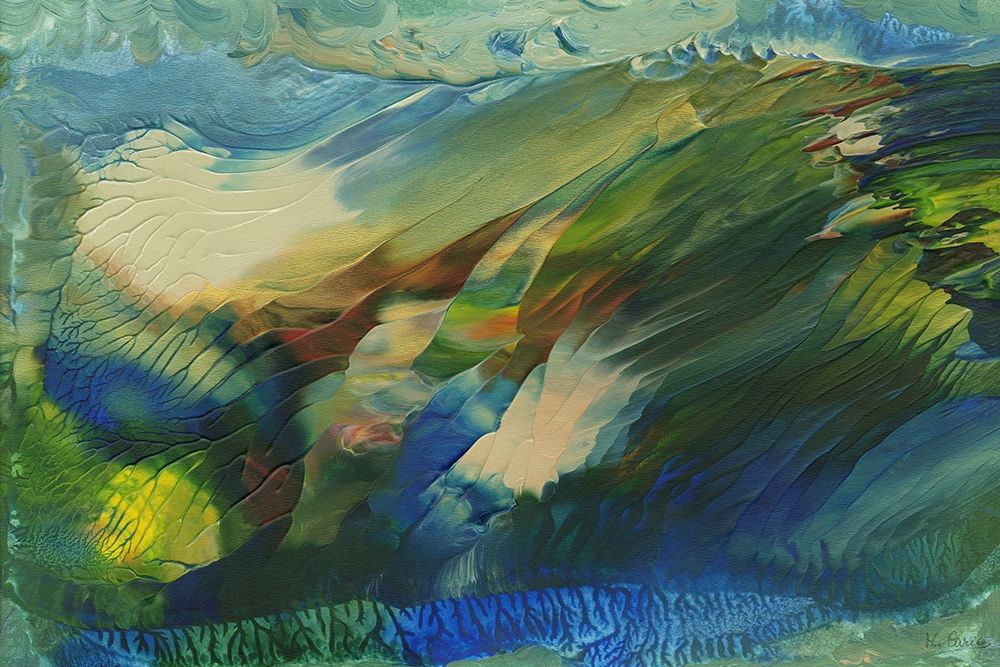 Great blue and green sea wave art print by Maurizia Caria for $57.95 CAD