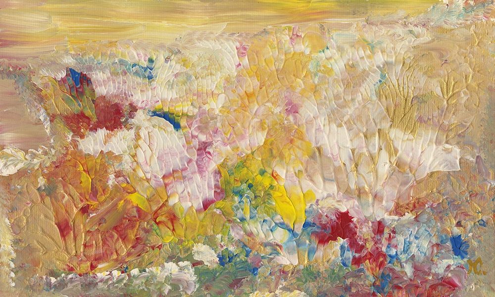Abstract Yellow Coral Flowers art print by Maurizia Caria for $57.95 CAD
