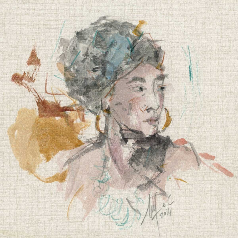 Oriental woman with turban art print by Maria Nella Fadda for $57.95 CAD