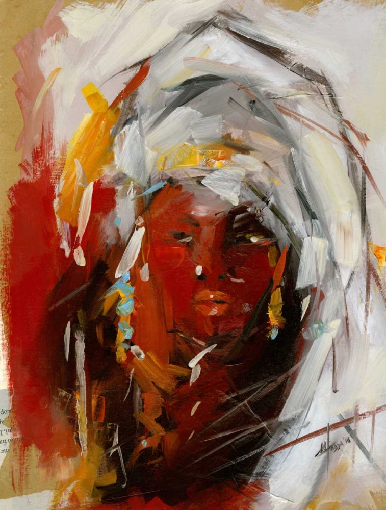 Ethnic Woman with white turban art print by Maria Nella Fadda for $57.95 CAD