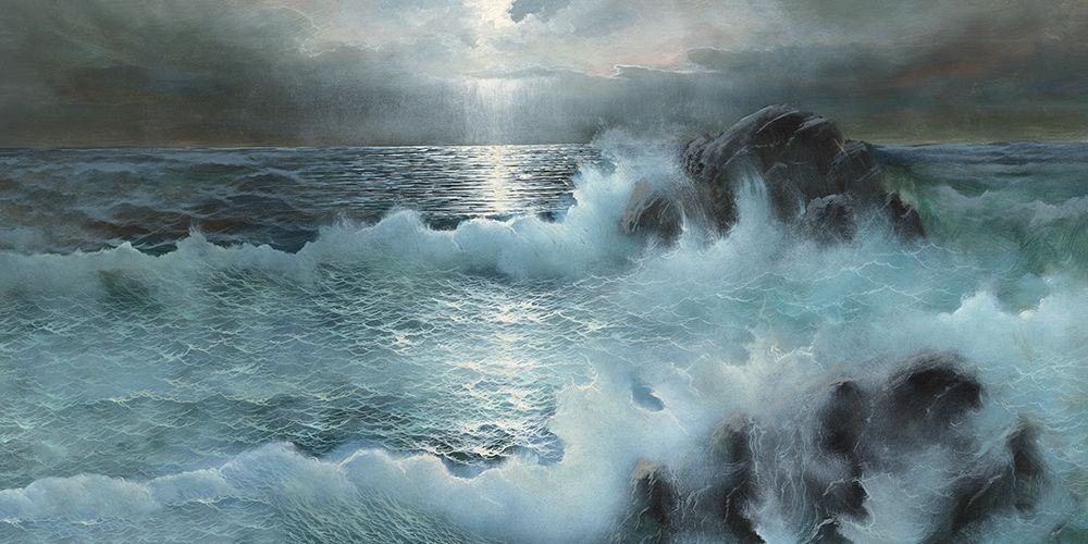 Waves crashing rocks Sea Coastal art print by Archivio for $57.95 CAD