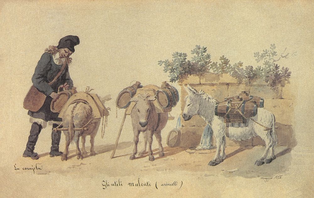 Farmer with mules in the Countryside art print by Anonymous for $57.95 CAD