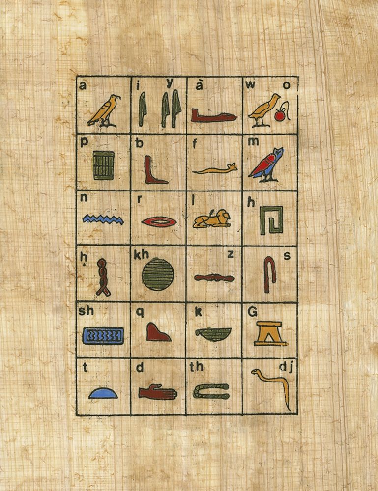 Ancient egyptian alphabet art print by Anonymous for $57.95 CAD