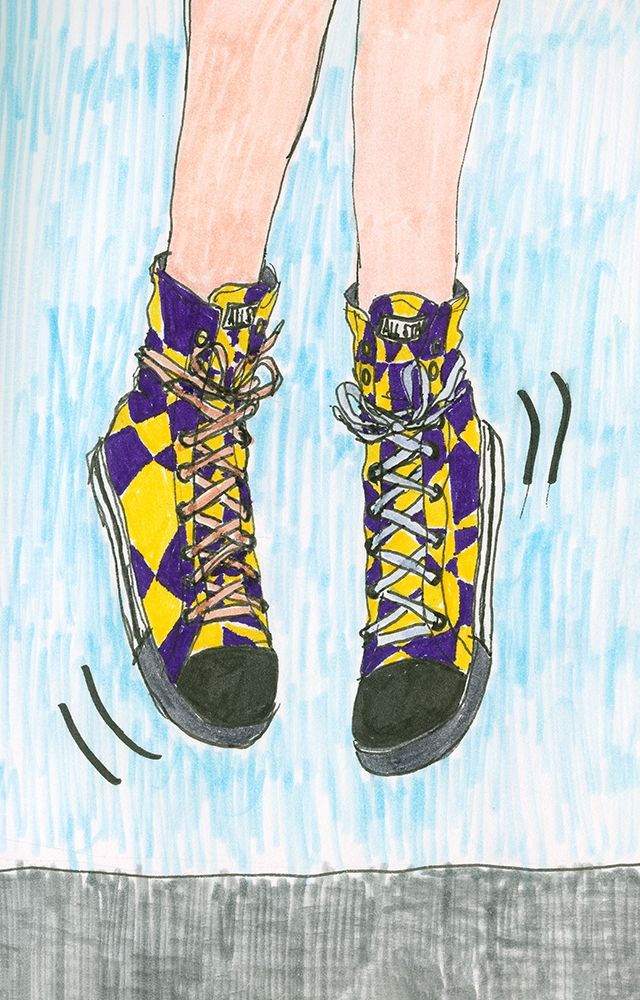 Pop Purple and yellow Sneakers art print by Alessia Meloni for $57.95 CAD