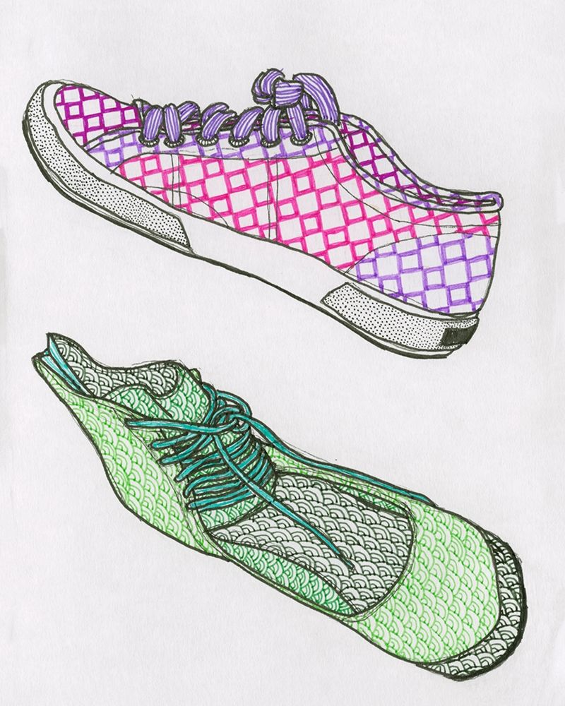Purple, Pink and Green  Sneakers art print by Alessia Meloni for $57.95 CAD