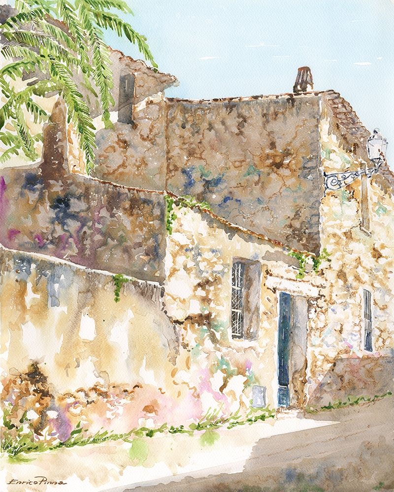 Country-house-watercolor-sardinia art print by Enrico Pinna for $57.95 CAD