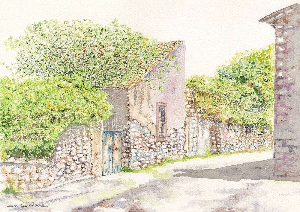 Slow-life-country-sardegna-watercolor art print by Enrico Pinna for $57.95 CAD