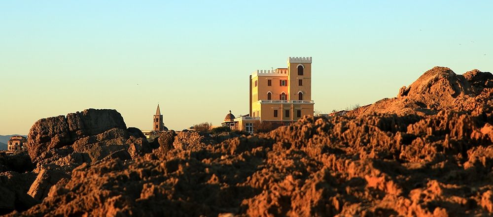 Alghero Castle, Dome and Bell Tower at Sunset art print by Giovanni Saiu for $57.95 CAD