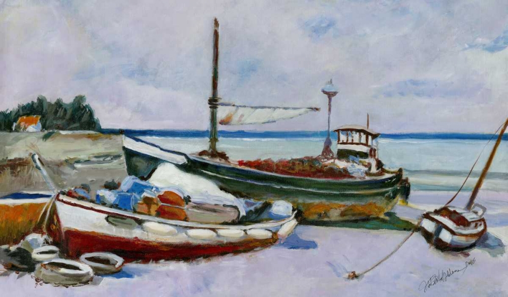 Two Boats on the seashore  art print by Roberto Uldanc for $57.95 CAD