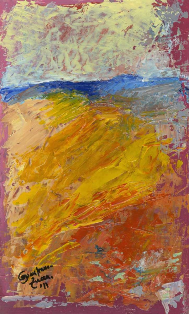 Abstract color yellow field island italy art print by Gianfranco Zucca for $57.95 CAD