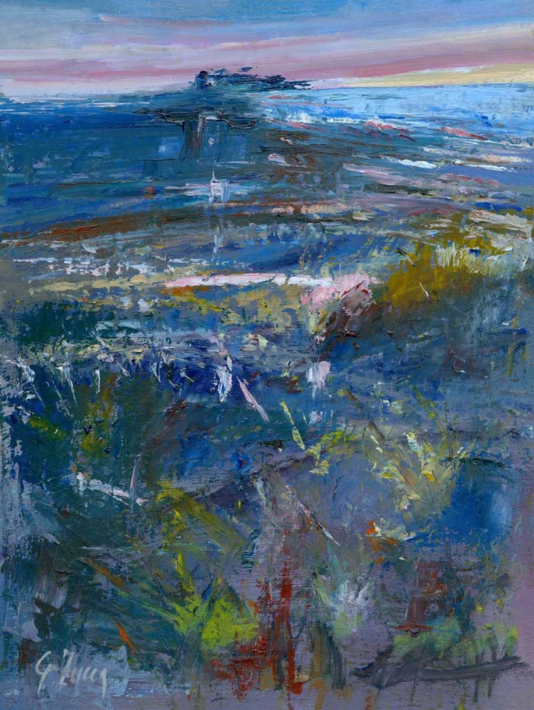 Abstract Landscape in blue sardinia island art print by Gianfranco Zucca for $57.95 CAD