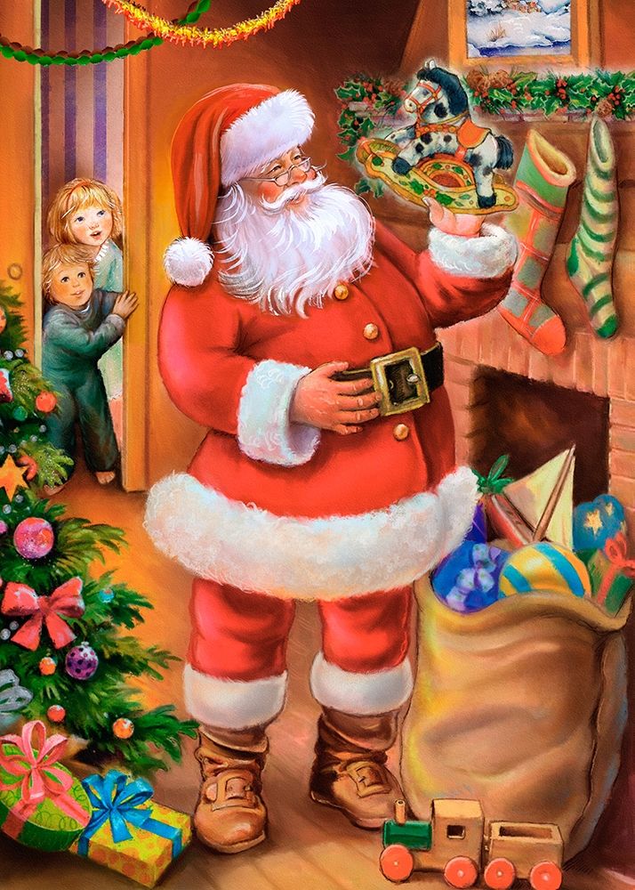 Santa With Gifts art print by Patrick Hoenderkamp for $57.95 CAD