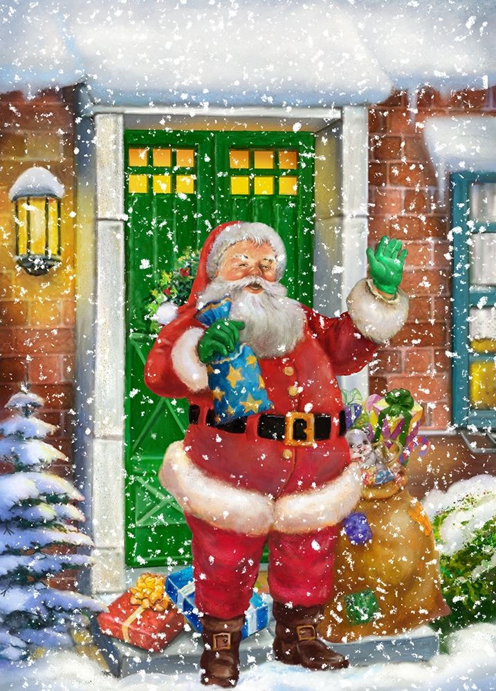 Santa At The Front Door art print by Patrick Hoenderkamp for $57.95 CAD