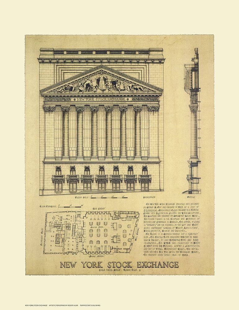 New York Stock Exchange art print by Roger Vilar for $57.95 CAD
