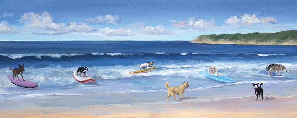 Hot Dogs Surf art print by Carol Saxe for $57.95 CAD