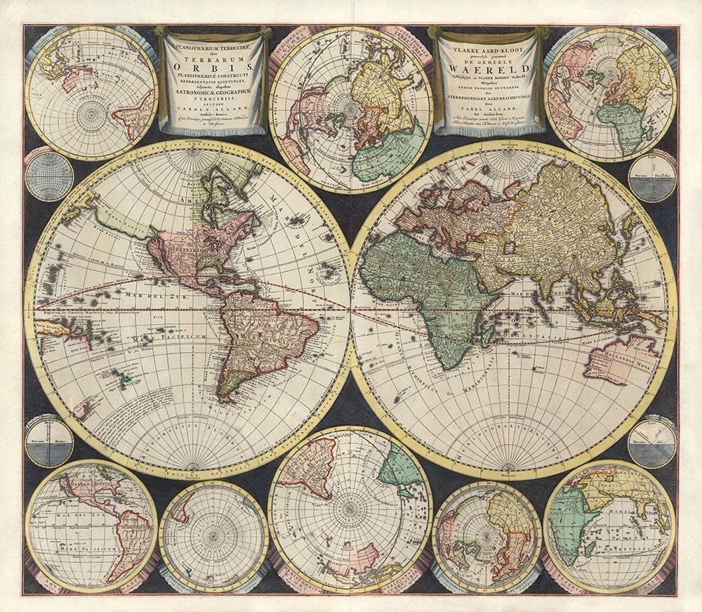 World Map 1594 art print by Carel Allard for $57.95 CAD