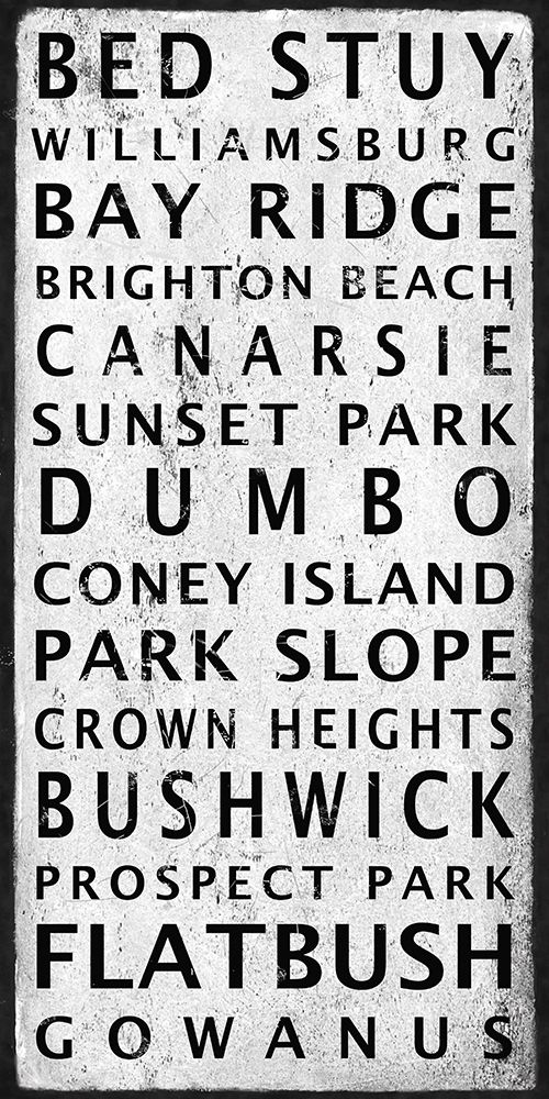 BROOKLYN Districts Sign art print by Anonymous for $57.95 CAD